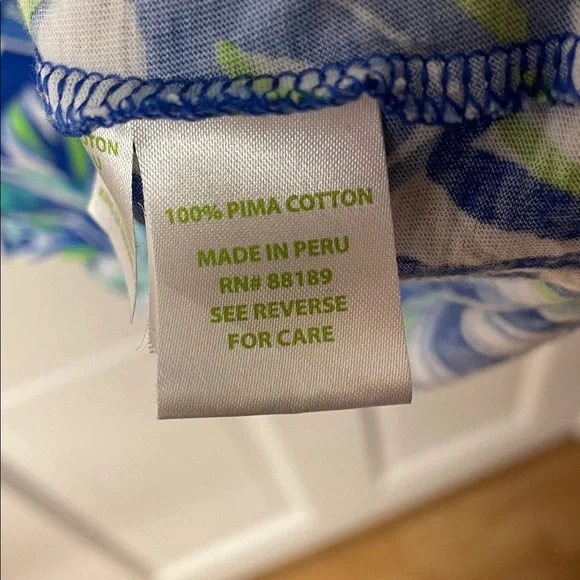 Lilly Pulitzer Palmetto Bamboo Pima Cotton 3/4 sleeve V neck top women’s size M - Picture 8 of 14